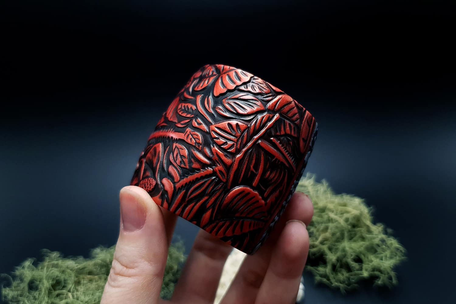 Bracelet "Red Wood" Polymer clay Bracelet SweetyBijou Jewelry   