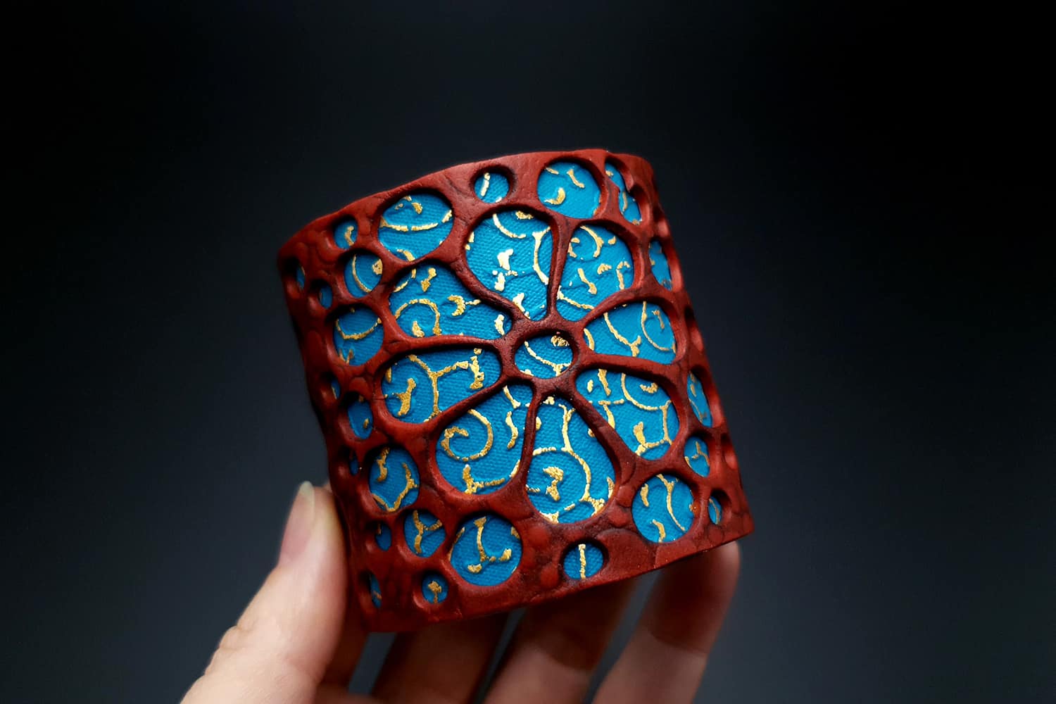 "Blue Flower" Polymer clay Bracelet Bracelet SweetyBijou Jewelry   