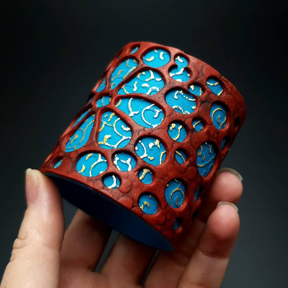 "Blue Flower" Polymer clay Bracelet Bracelet SweetyBijou Jewelry Default Title  