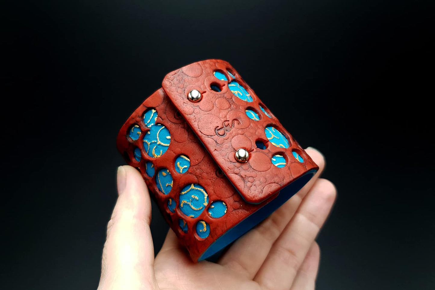 "Blue Flower" Polymer clay Bracelet Bracelet SweetyBijou Jewelry   