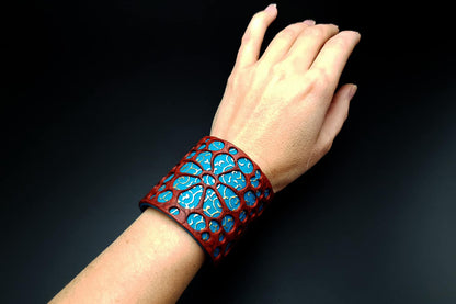 "Blue Flower" Polymer clay Bracelet Bracelet SweetyBijou Jewelry   