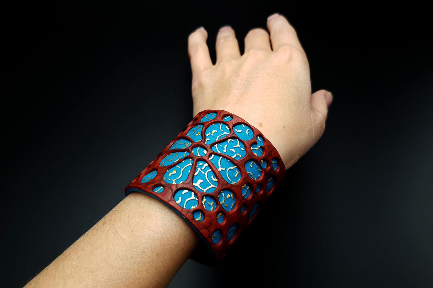 "Blue Flower" Polymer clay Bracelet Bracelet SweetyBijou Jewelry   