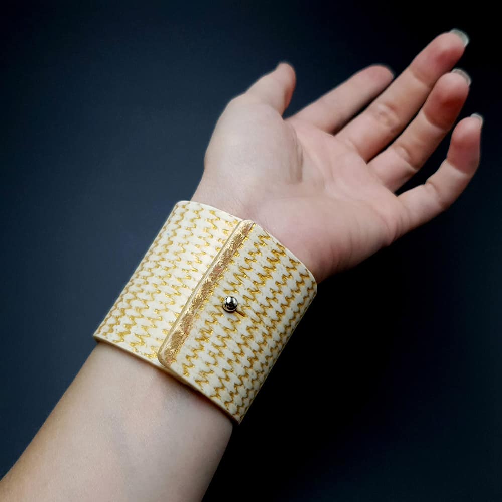 Flexible White Bracelet from Polymer clay Bracelet SweetyBijou Jewelry   