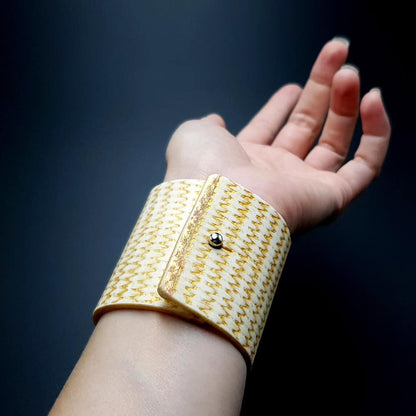 Flexible White Bracelet from Polymer clay Bracelet SweetyBijou Jewelry   