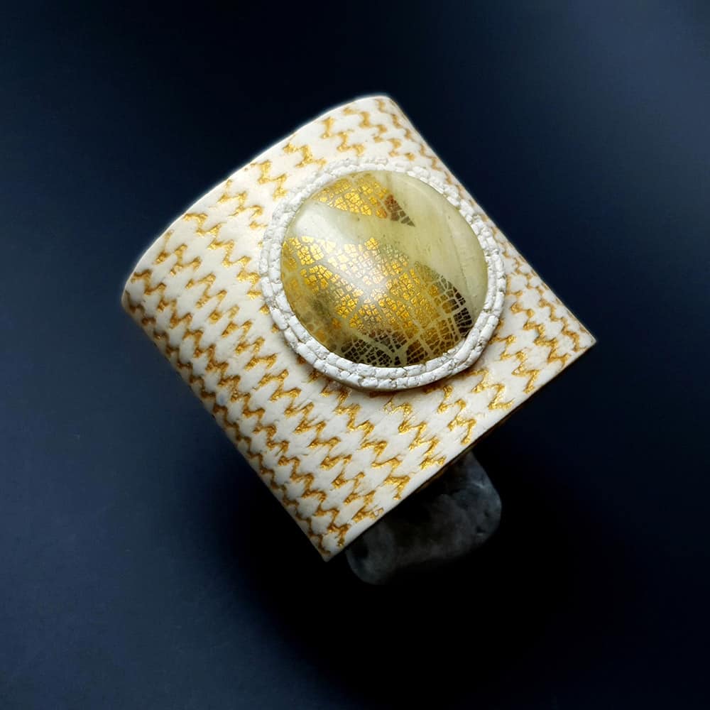 Flexible White Bracelet from Polymer clay Bracelet SweetyBijou Jewelry   