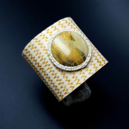 Flexible White Bracelet from Polymer clay Bracelet SweetyBijou Jewelry   