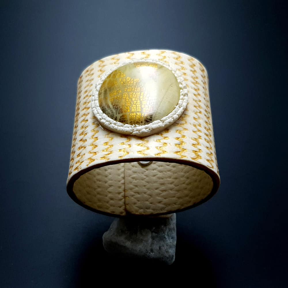 Flexible White Bracelet from Polymer clay Bracelet SweetyBijou Jewelry   