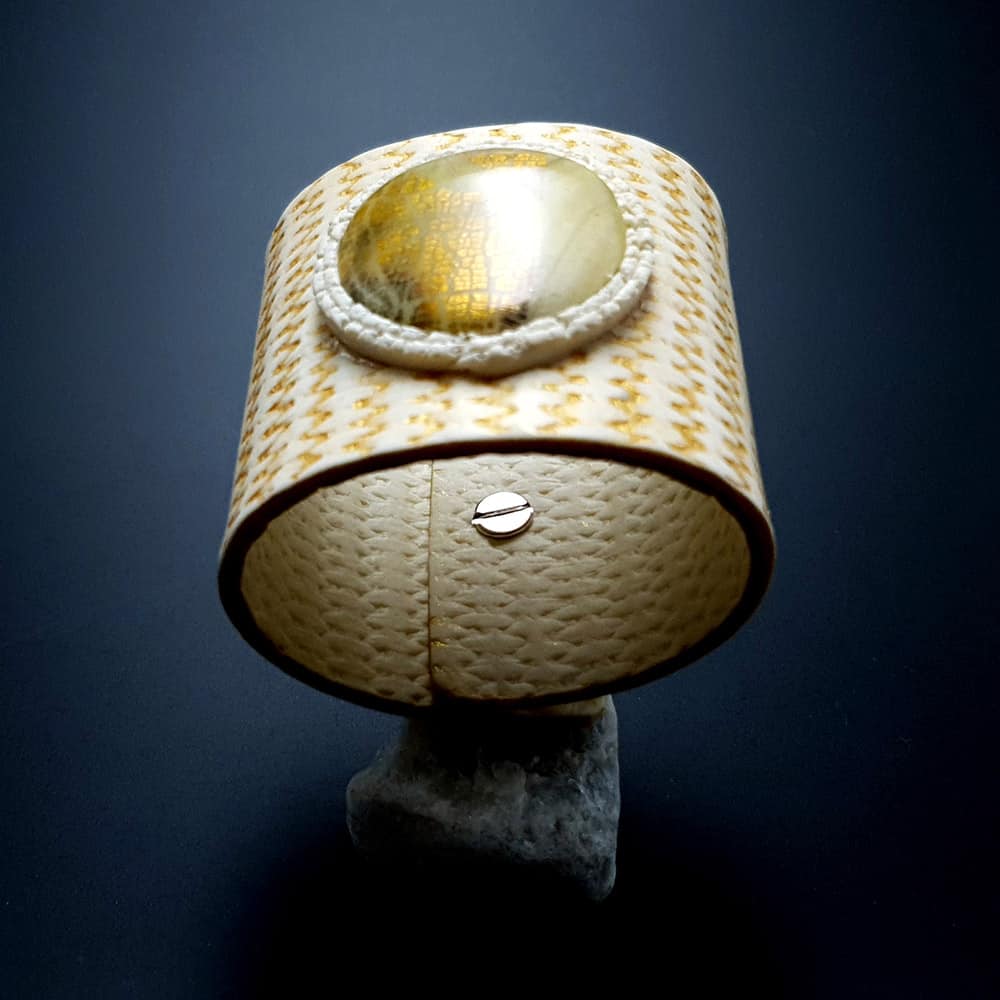 Flexible White Bracelet from Polymer clay Bracelet SweetyBijou Jewelry   