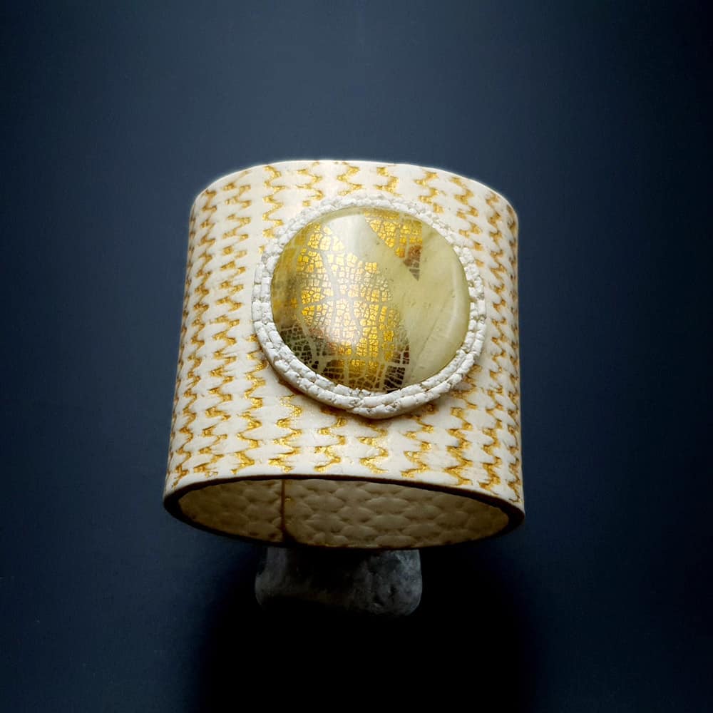 Flexible White Bracelet from Polymer clay Bracelet SweetyBijou Jewelry   