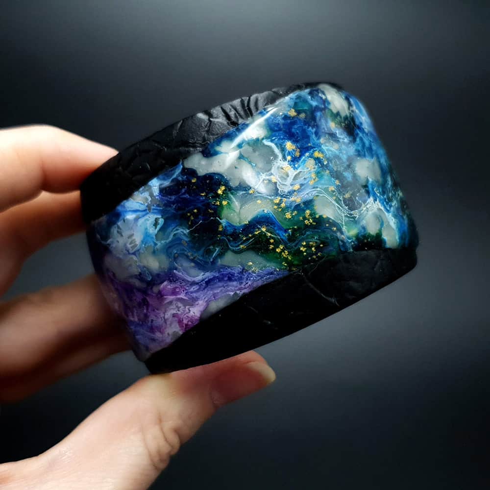 Polymer clay Bracelet "Painting" Bracelet SweetyBijou Jewelry   