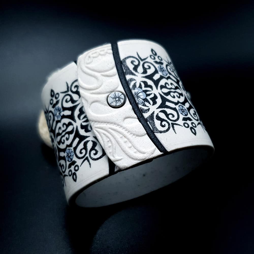 Polymer clay White Bracelet Bracelet SweetyBijou Jewelry   