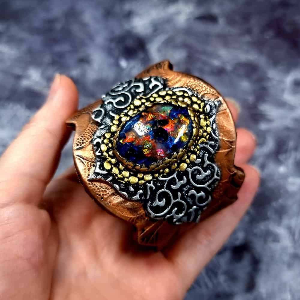 Unique Faux Metal bracelet with Opal Bracelet SweetyBijou Jewelry   