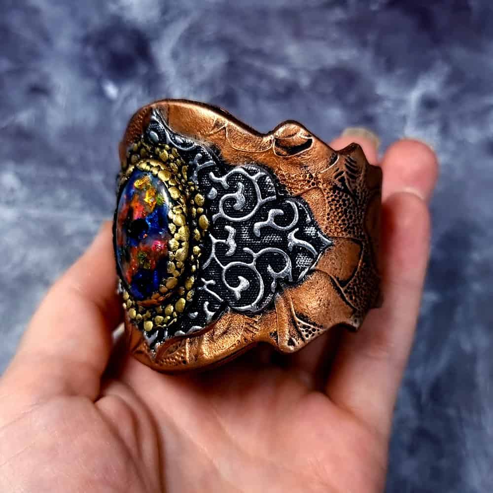 Unique Faux Metal bracelet with Opal Bracelet SweetyBijou Jewelry   