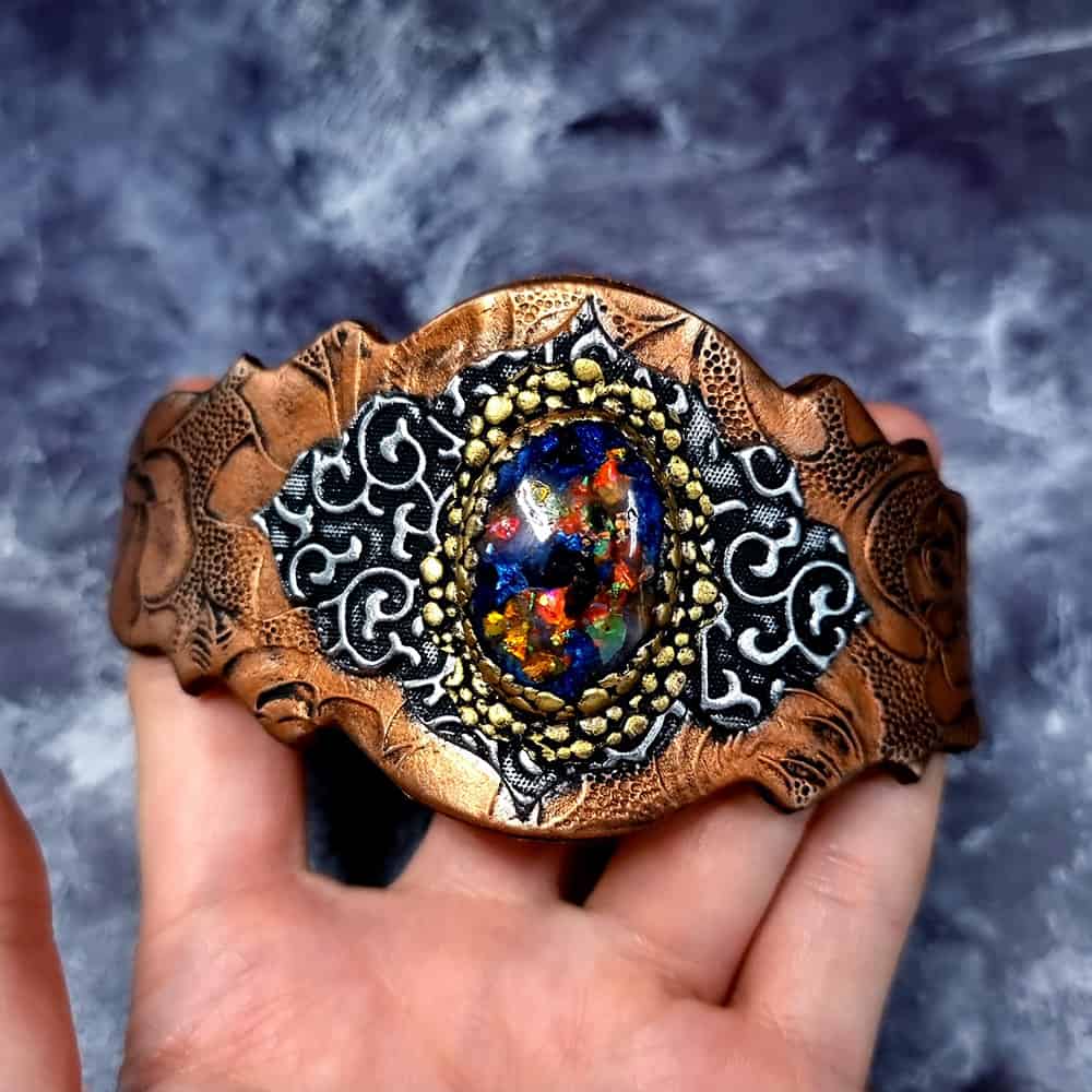 Unique Faux Metal bracelet with Opal Bracelet SweetyBijou Jewelry   