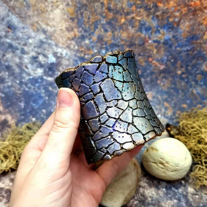 Unique Wide Bracelet Cuff with Crackle Bracelet SweetyBijou Jewelry   