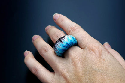 "Blue Flame" Ring Ring SweetyBijou Jewelry   