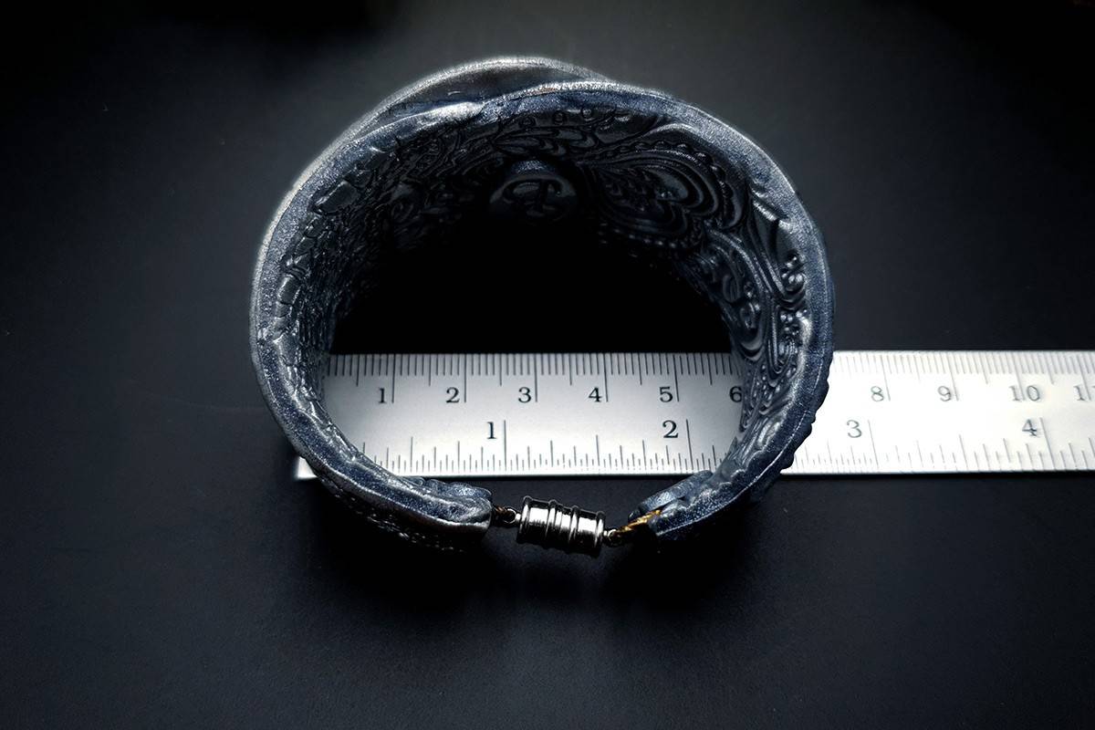 Bracelet Cuff Faux Silver And Jade #2 Bracelet SweetyBijou Jewelry   