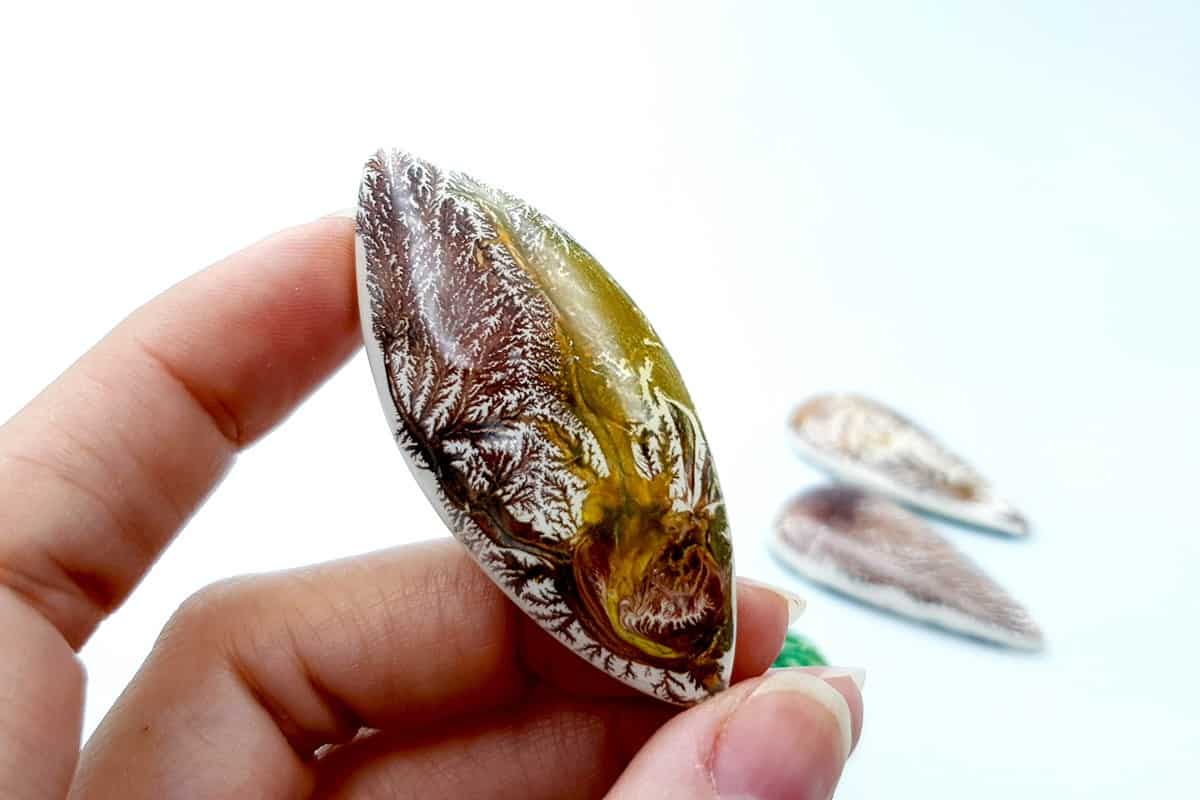 4 cabochons Faux Dendritic Agate #1 Cabochons SweetyBijou Cabochons   