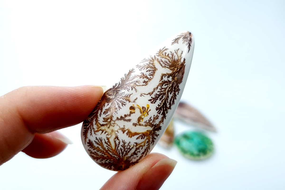 4 cabochons Faux Dendritic Agate #1 Cabochons SweetyBijou Cabochons   