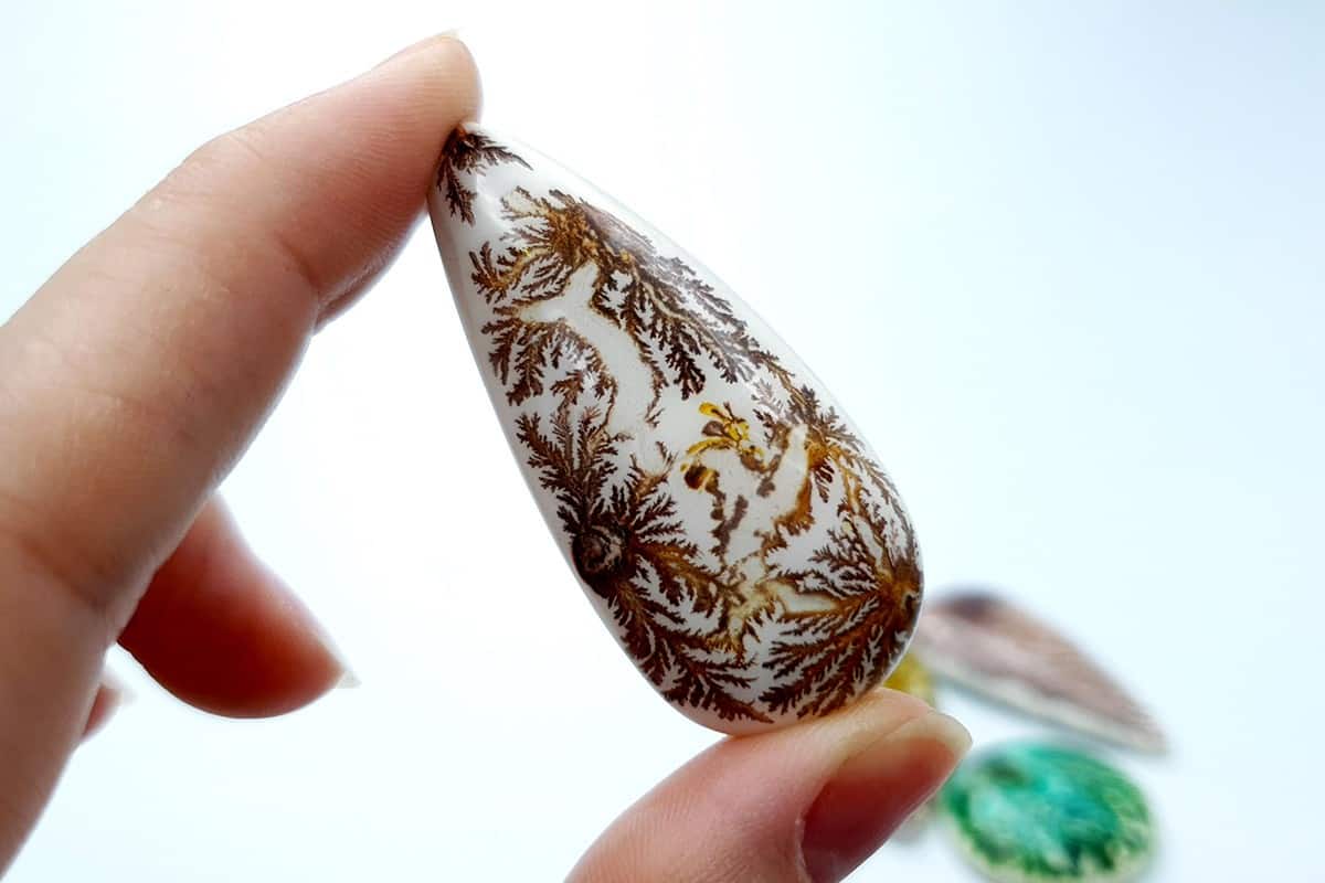 4 cabochons Faux Dendritic Agate #1 Cabochons SweetyBijou Cabochons   