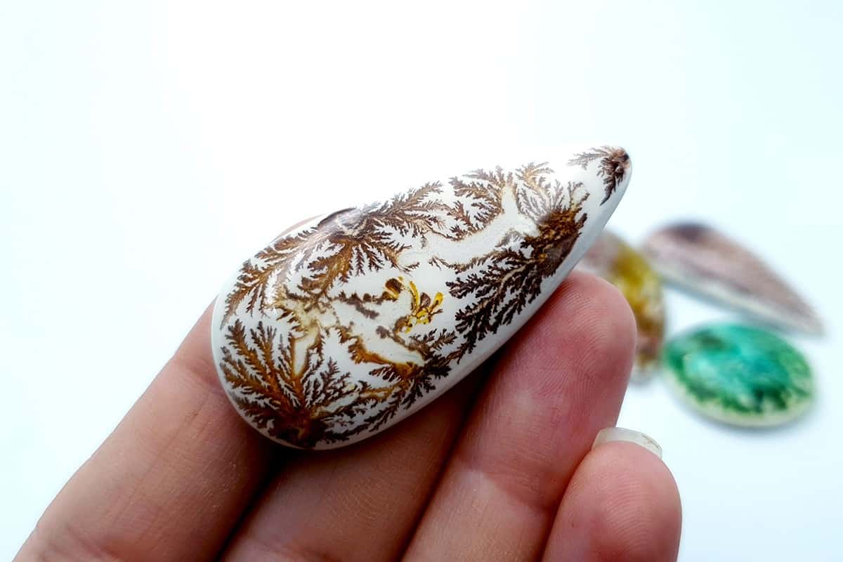 4 cabochons Faux Dendritic Agate #1 Cabochons SweetyBijou Cabochons   