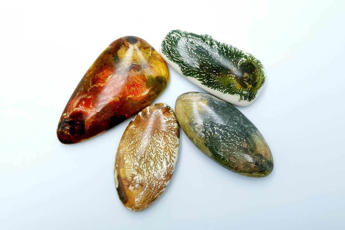 4 cabochons Faux Dendritic Agate #2 Cabochons SweetyBijou Cabochons   
