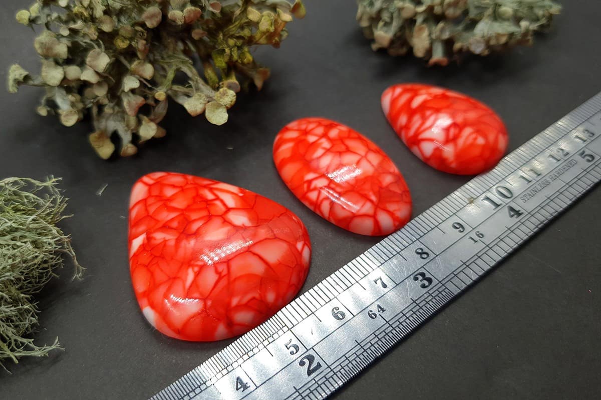 3 cabochons Faux Dragon's Vein Agate Stone (Set #3) Cabochons SweetyBijou Cabochons   