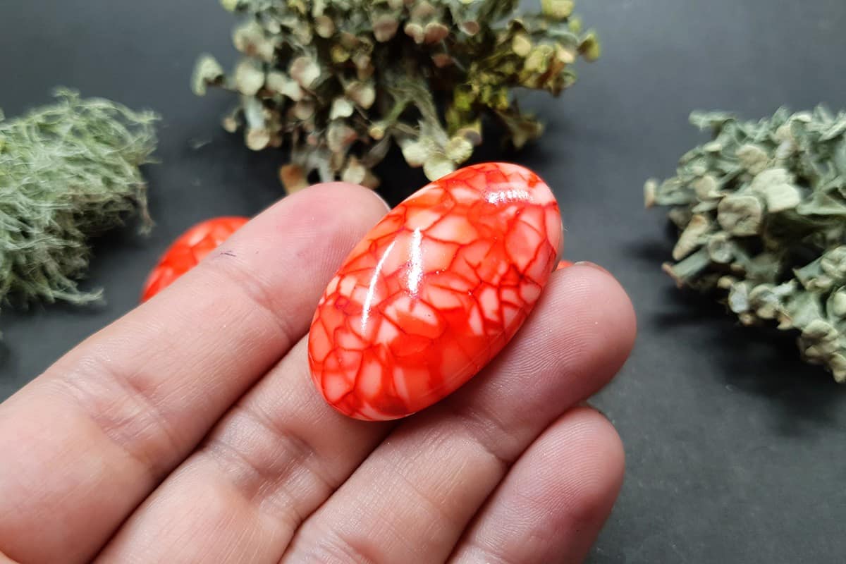 3 cabochons Faux Dragon's Vein Agate Stone (Set #3) Cabochons SweetyBijou Cabochons   