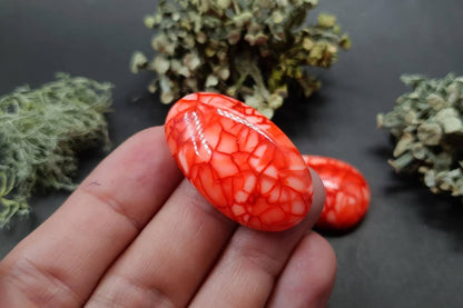 3 cabochons Faux Dragon's Vein Agate Stone (Set #3) Cabochons SweetyBijou Cabochons   