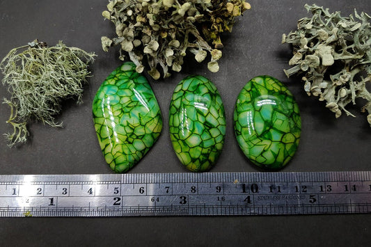 3 cabochons Faux Dragon's Vein Agate Stone #4 Cabochons SweetyBijou Cabochons   