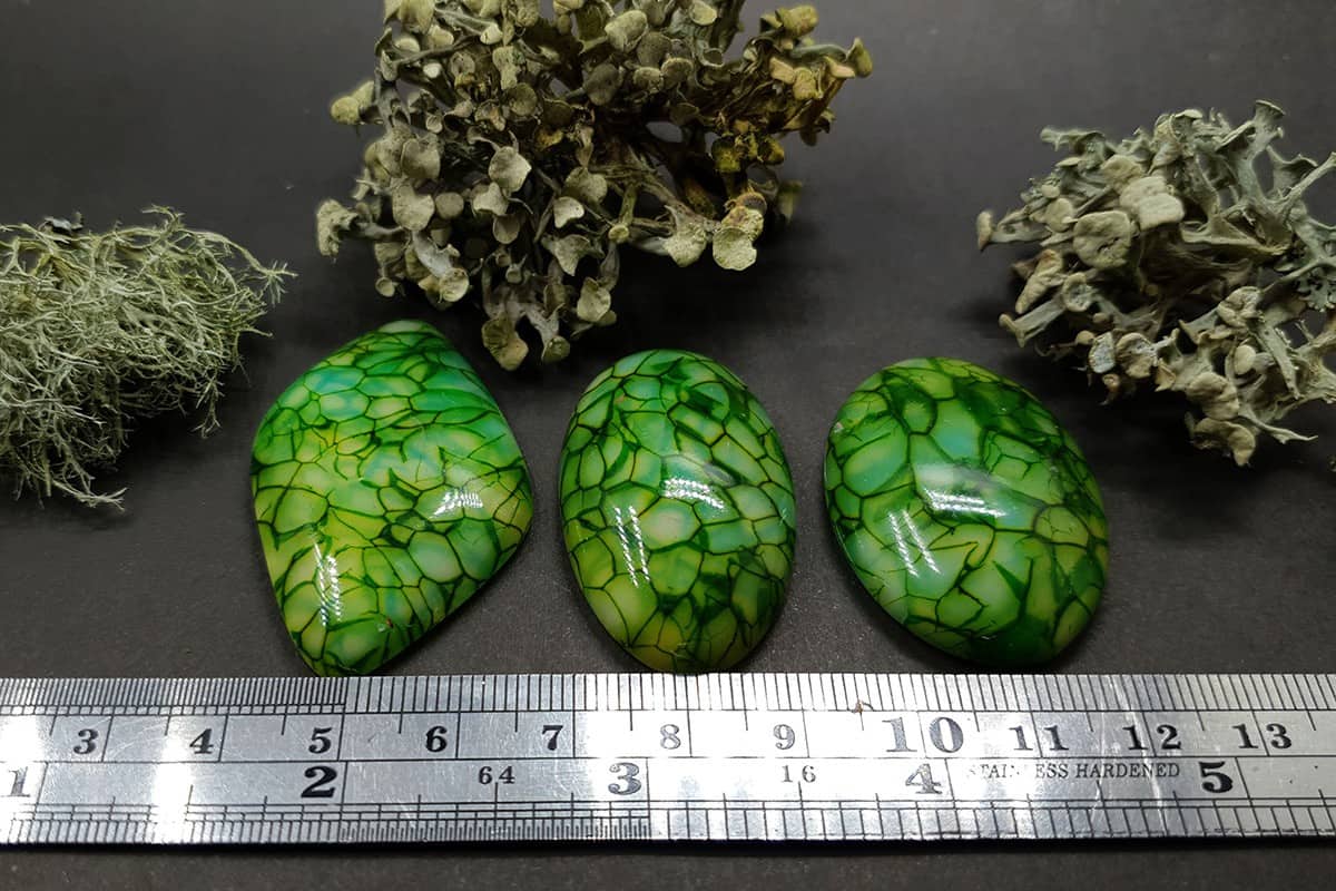 3 cabochons Faux Dragon's Vein Agate Stone #4 Cabochons SweetyBijou Cabochons   