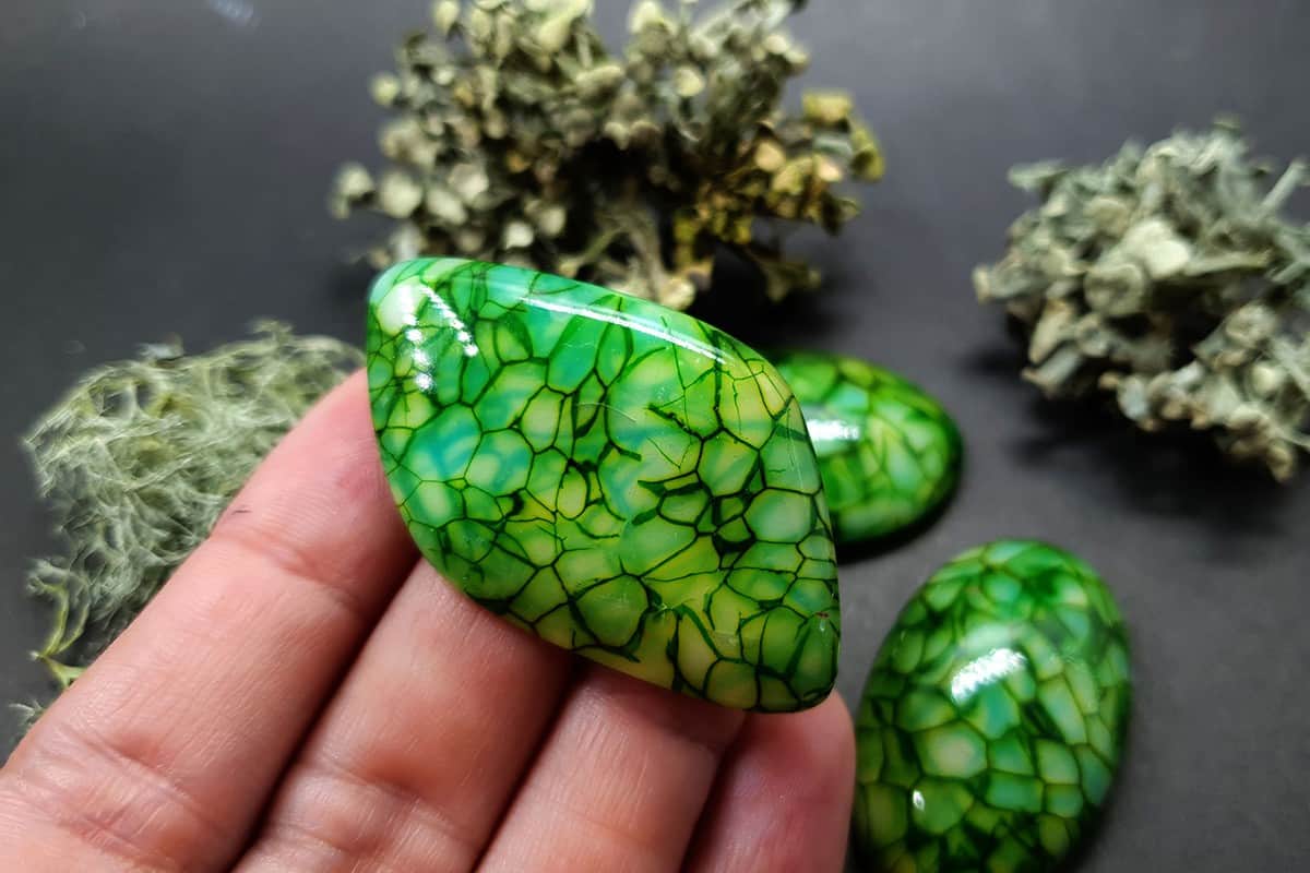 3 cabochons Faux Dragon's Vein Agate Stone #4 Cabochons SweetyBijou Cabochons   