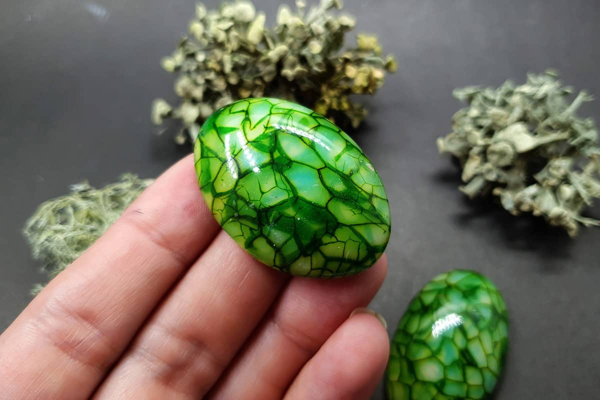 3 cabochons Faux Dragon's Vein Agate Stone #4 Cabochons SweetyBijou Cabochons   