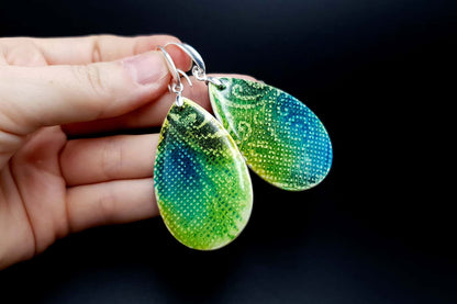 "Embroidery" Faux Ceramic Earrings Earrings SweetyBijou Jewelry   