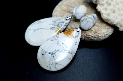 "White Marble" Faux marble earrings Earrings SweetyBijou Jewelry   
