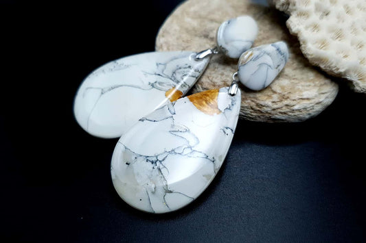 "White Marble" Faux marble earrings Earrings SweetyBijou Jewelry   