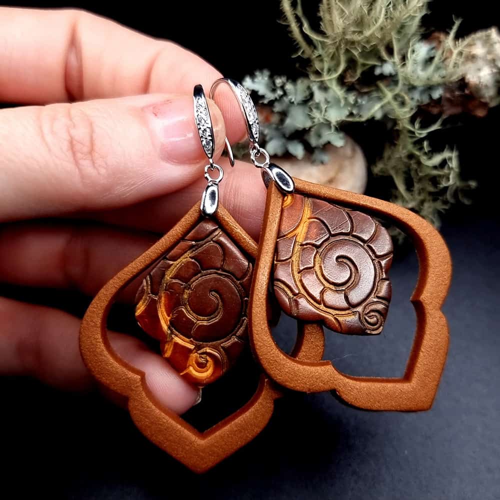 Polymer clay Earrings "Dark&Milk Chocolate" Earrings SweetyBijou Jewelry   