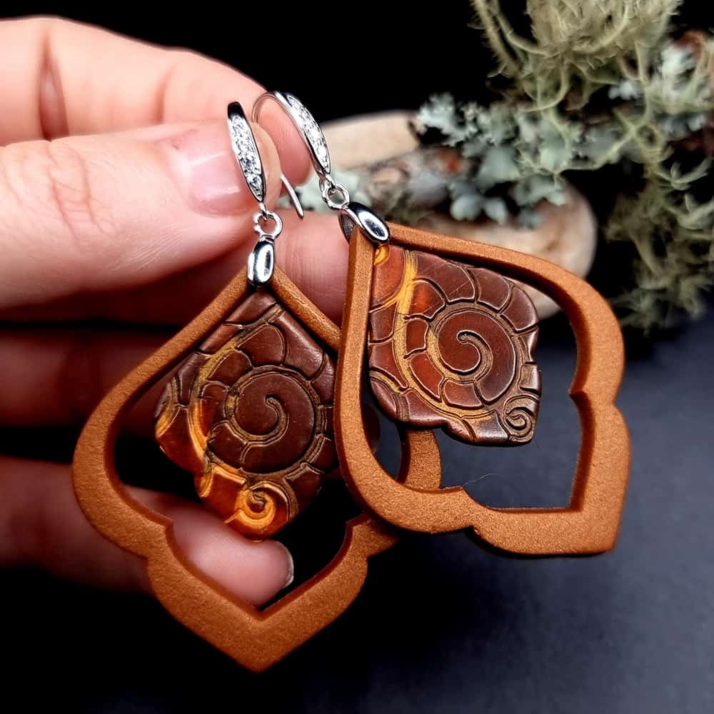 Polymer clay Earrings "Dark&Milk Chocolate" Earrings SweetyBijou Jewelry   
