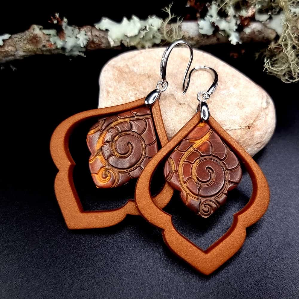 Polymer clay Earrings "Dark&Milk Chocolate" Earrings SweetyBijou Jewelry   