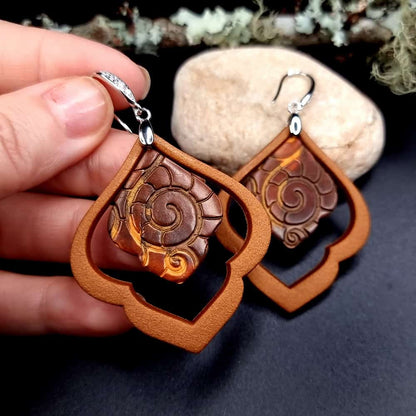 Polymer clay Earrings "Dark&Milk Chocolate" Earrings SweetyBijou Jewelry   