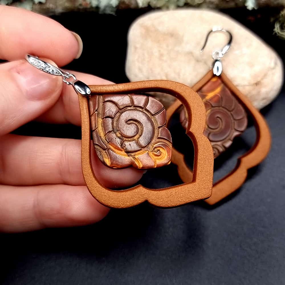 Polymer clay Earrings "Dark&Milk Chocolate" Earrings SweetyBijou Jewelry   