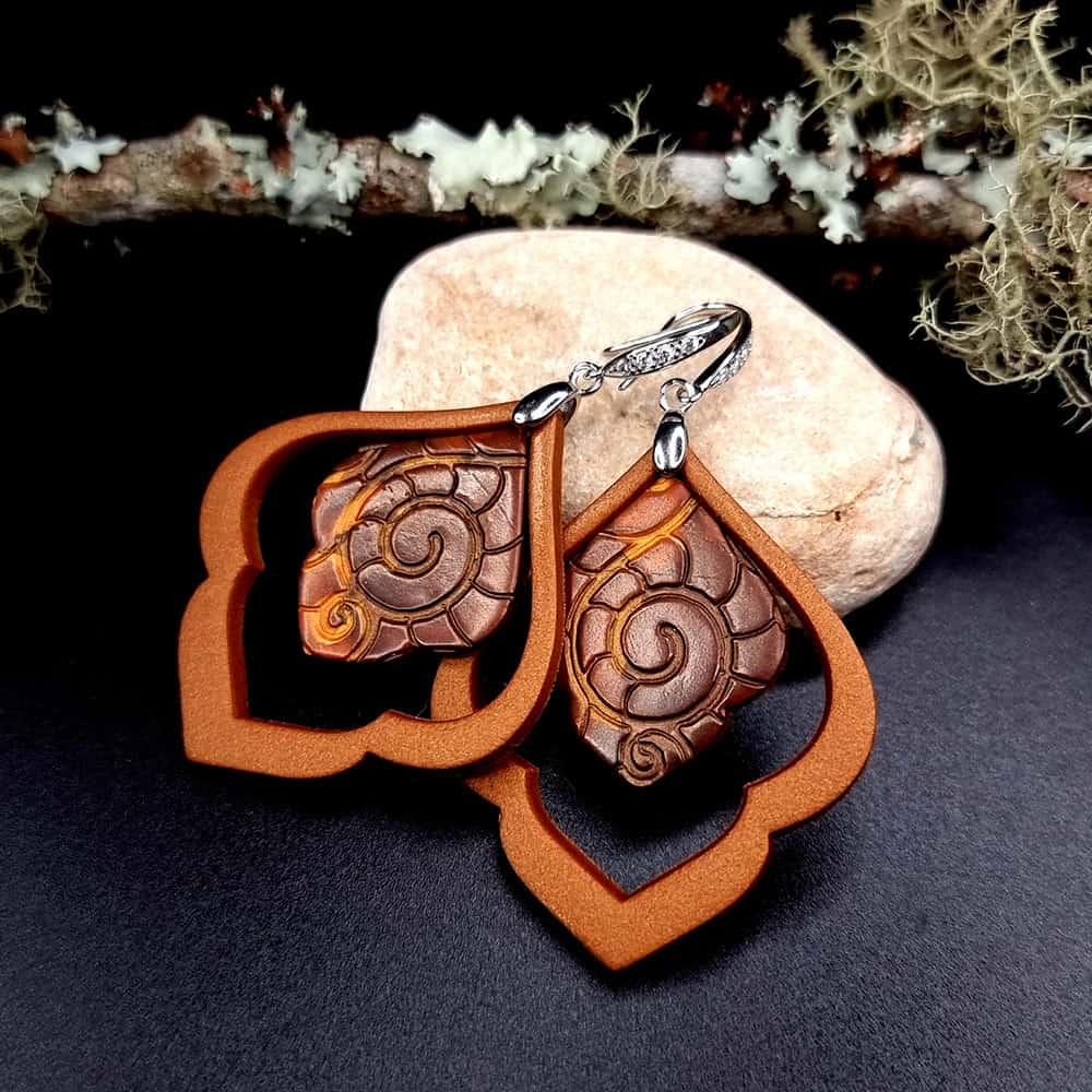Polymer clay Earrings "Dark&Milk Chocolate" Earrings SweetyBijou Jewelry   