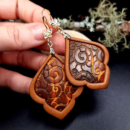 Polymer clay Earrings "Bitter Chocolate and Nights" Earrings SweetyBijou Jewelry   