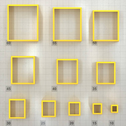 Rectangle 6:5 - Set of 11 Polymer Clay Cutters Plastic Cutters SweetyBijou Tools   