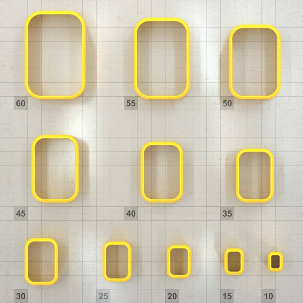 Rectangle Rounded 6:4 - Polymer Clay Cutter Plastic Cutters SweetyBijou Tools   