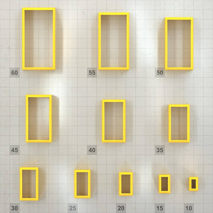 Rectangle 6:3 - Set of 11 Clay Cutters Plastic Cutters SweetyBijou Tools   