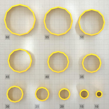 12-Sided Shape - Set of 11 Polymer Clay Cutters Plastic Cutters SweetyBijou Tools   