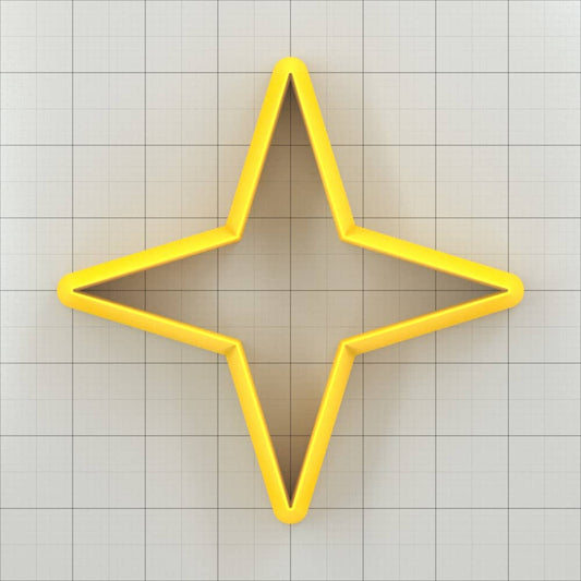 Star 4-Pointed - Set of 11 Polymer Clay Cutters Plastic Cutters SweetyBijou Tools   