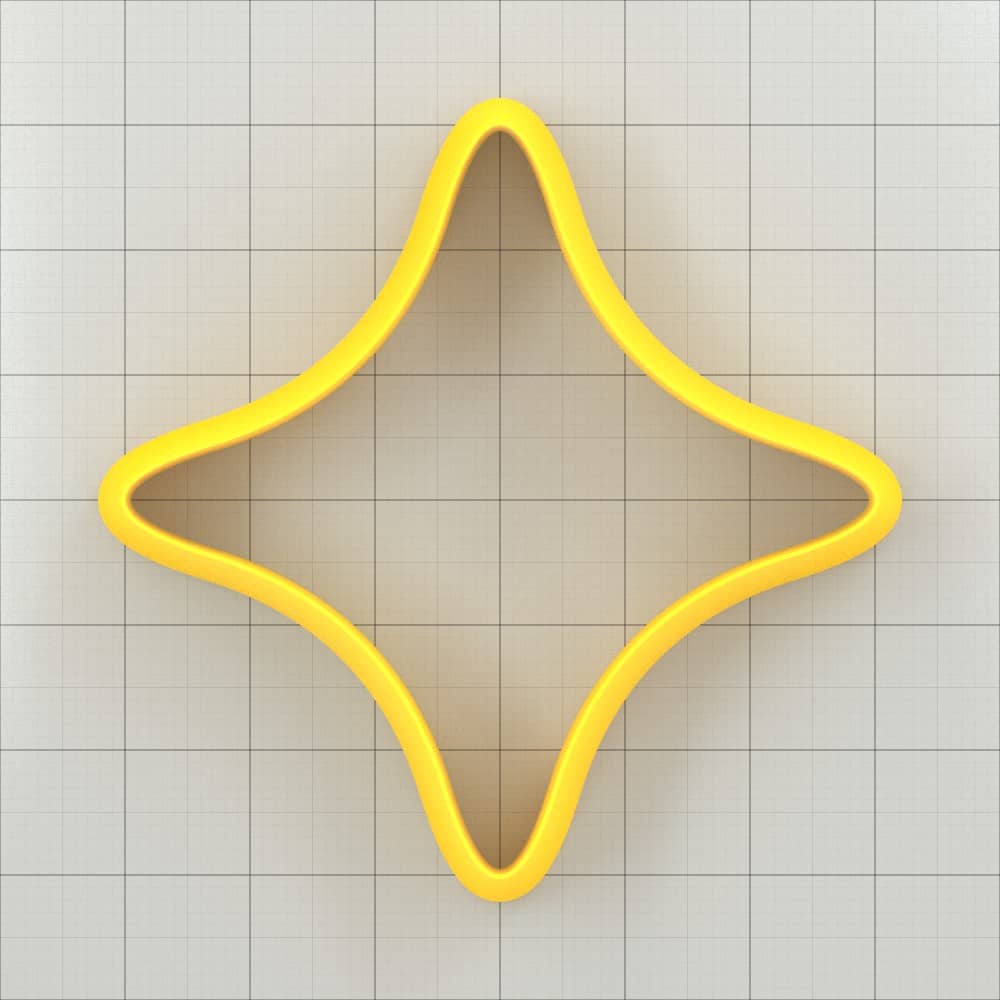 Star 4-Pointed, Smooth - Set of 11 Polymer Clay Cutter Plastic Cutters SweetyBijou Tools   