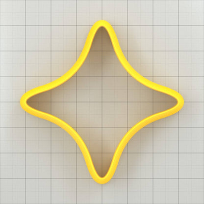 Star 4-Pointed, Smooth - Set of 11 Polymer Clay Cutter Plastic Cutters SweetyBijou Tools   
